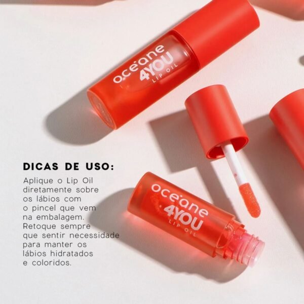 Mini Lip Oil Rosa Punch Océane 4you 1,8g - Imagem 5