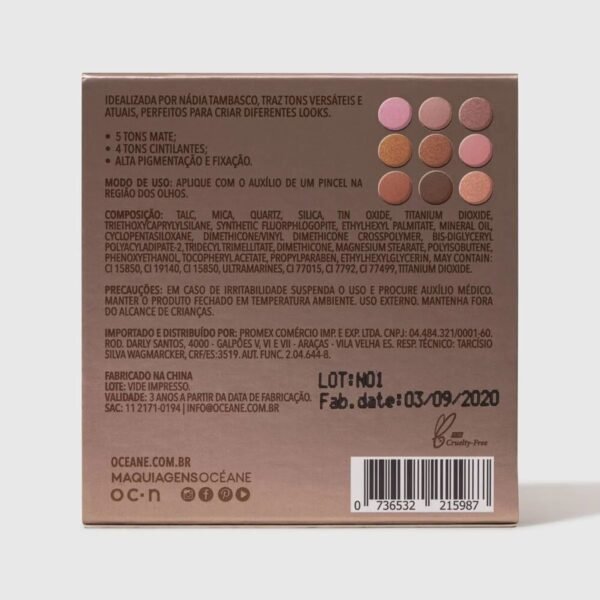 Paleta de Sombras Nádia Tambasco By Océane - To Go Nude 7,2g - Imagem 8