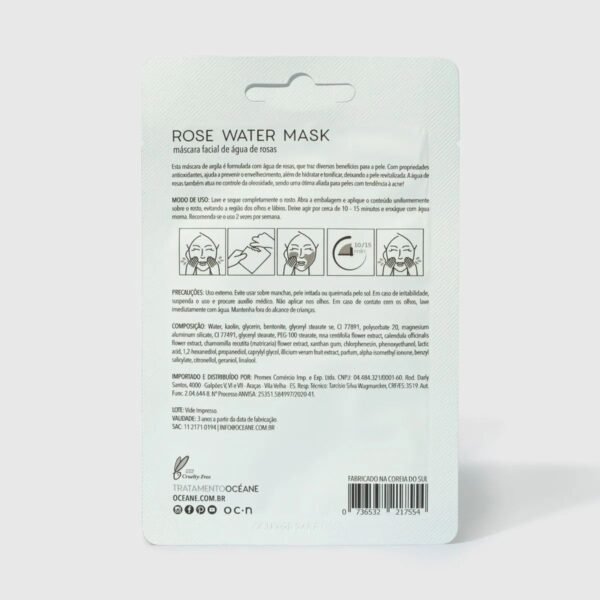 Máscara Facial com Água de Rosas - Rose Water Mask 8g - Imagem 2