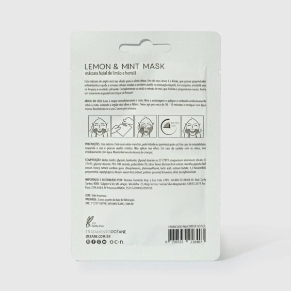 Máscara Facial de Limão e Hortelã - Lemon And Mint Mask 8g - Imagem 2