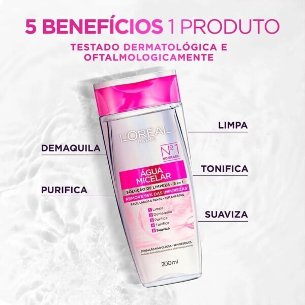 ÁGUA MICELAR LIMPEZA 5X1 200ML - LOREAL - Imagem 2