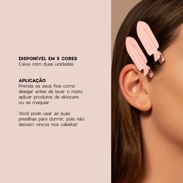 Presilha de Cabelo Rosa - Hair Clip Océane Edition 2un - Imagem 3
