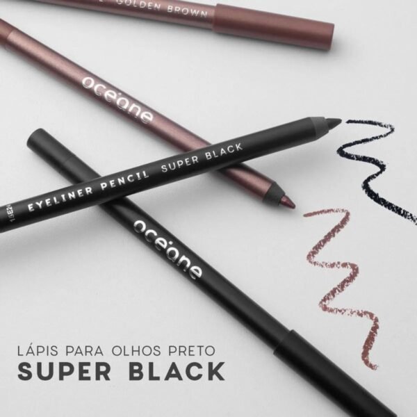 Lápis para Olhos Preto - Eyeliner Super Black Océane Purple 1,2g - Imagem 3