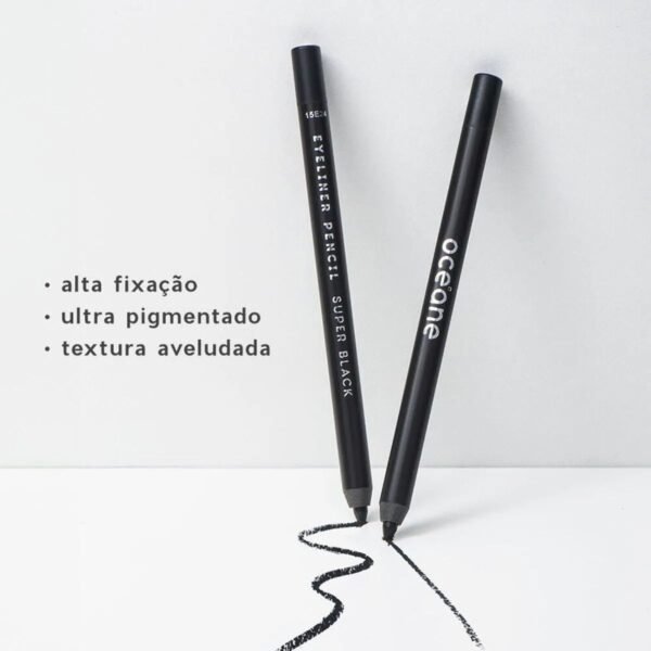 Lápis para Olhos Preto - Eyeliner Super Black Océane Purple 1,2g - Imagem 4