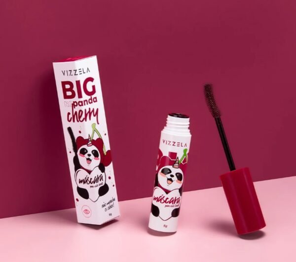 Máscara Rímel para Cílios Big No Panda Cherry Bordô Vinho Vizzela 100% Original - Imagem 5