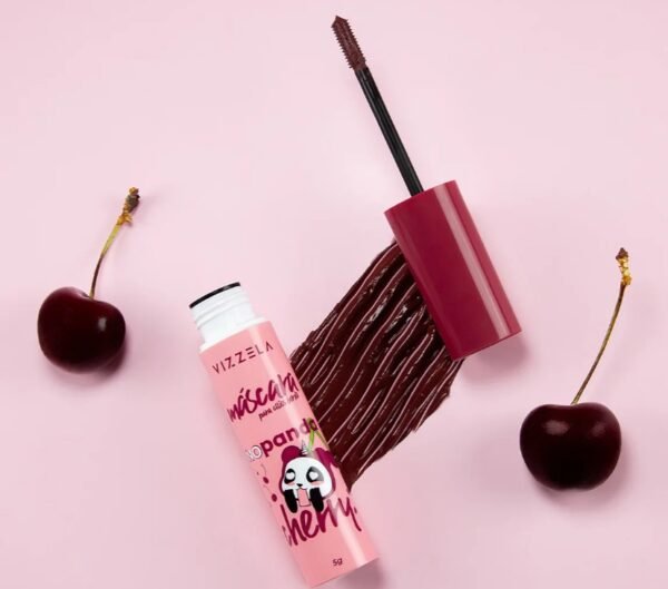 Máscara de Cílios No Panda Cherry Bordô - Vizzela Lançamento 100% Original Rímel - Imagem 4