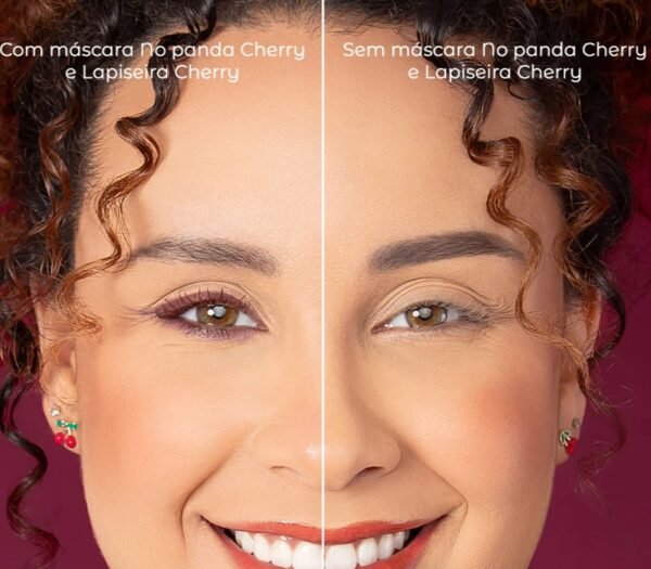 Máscara de Cílios No Panda Cherry Bordô - Vizzela Lançamento 100% Original Rímel - Imagem 3