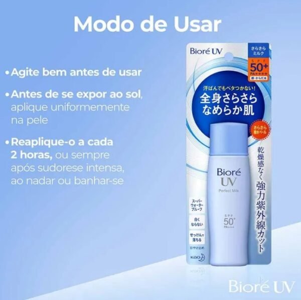 Protetor Solar Facial Bioré Perfect Milk 50 FPS - 40ml - Imagem 4