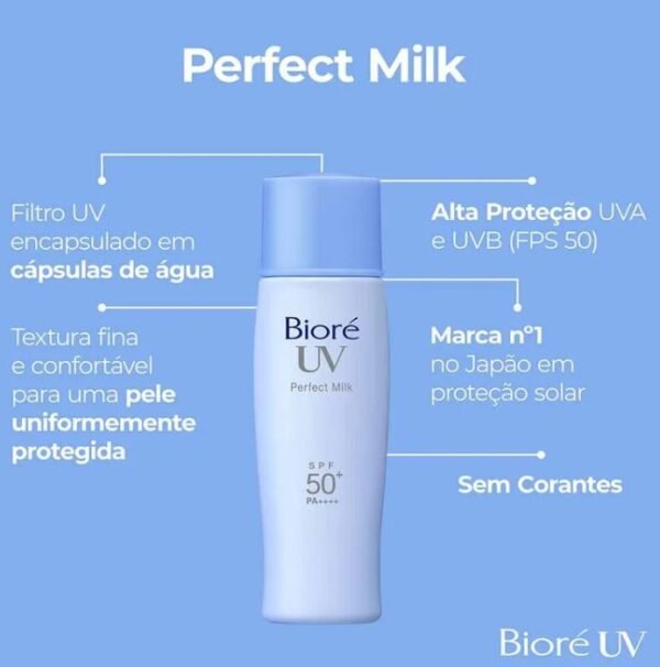Protetor Solar Facial Bioré Perfect Milk 50 FPS - 40ml - Imagem 5