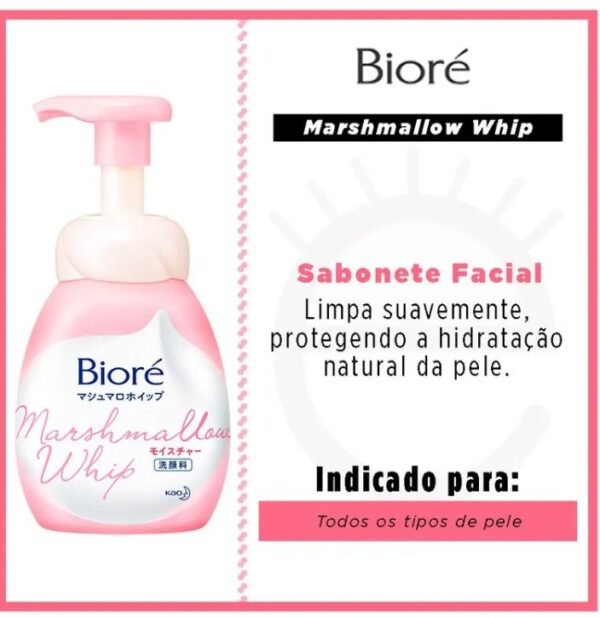 Bioré Marshmallow Whip Moisture - Sabonete Facial 150ml - Imagem 3
