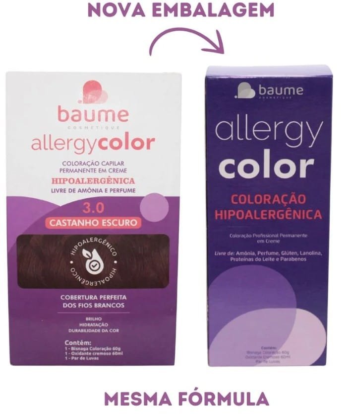 Tintura de Cabelo Hipoalergênica Allergycolor - BAUME - Imagem 3